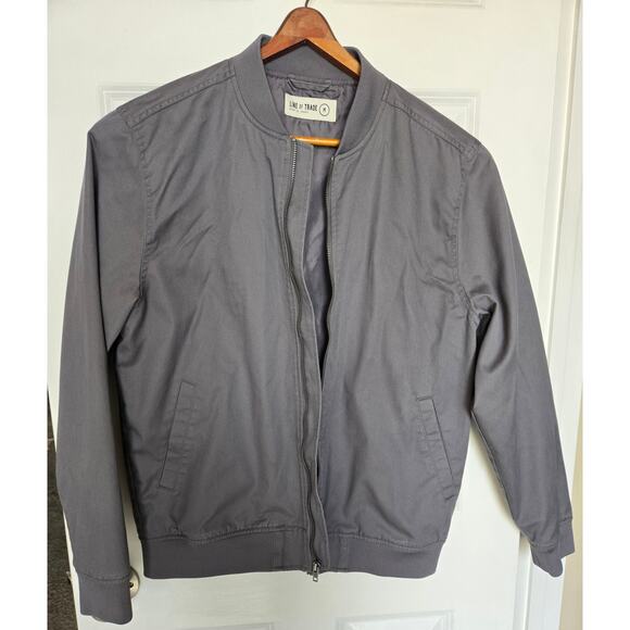Men's LINE of TRADE Gray Full Zip Compass Bomber Jacket Size Medium - Picture 1 of 7